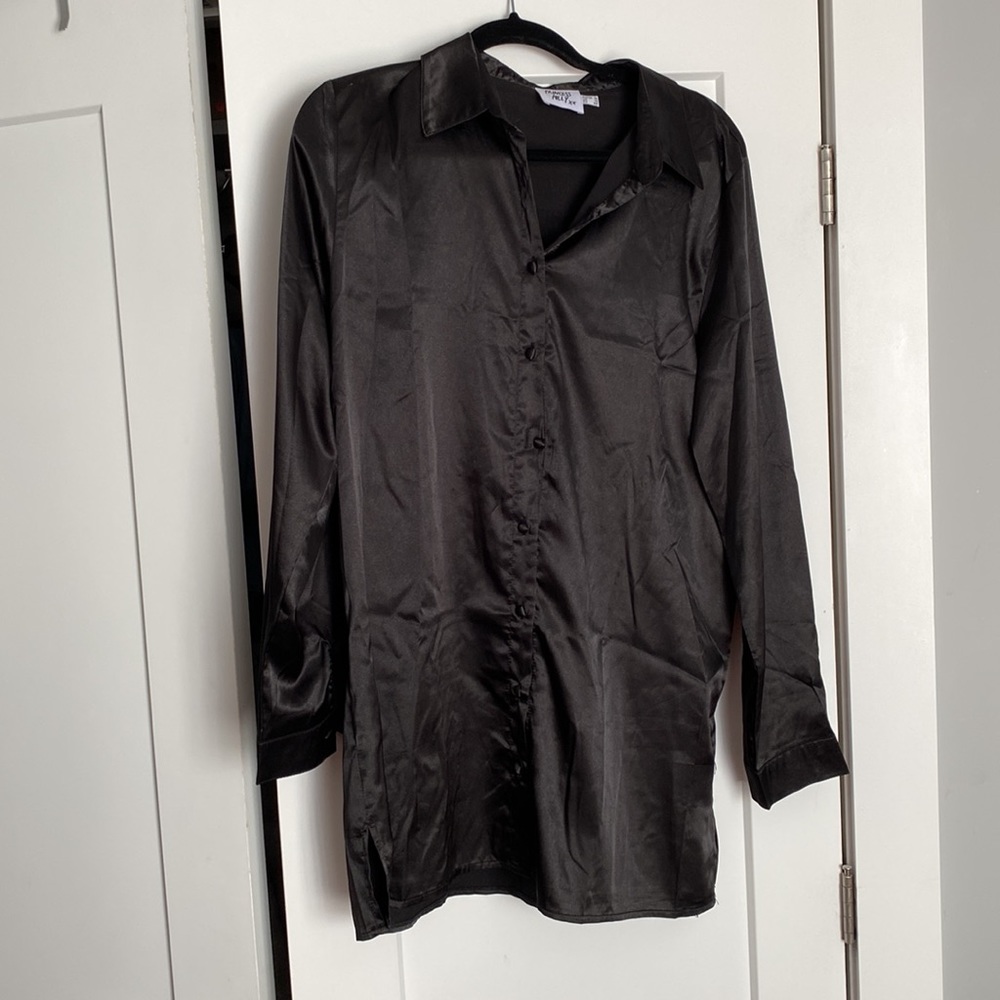 Princess Polly 90210 satin shirt mini dress - Picture 2 of 5